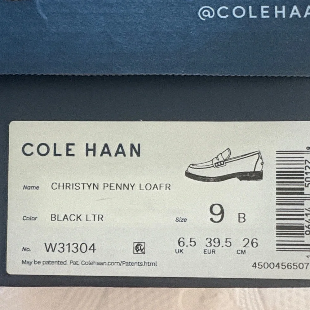 Cole Haan Christyn Black Leather Loafers with Brown Sole - Picture 7 of 7